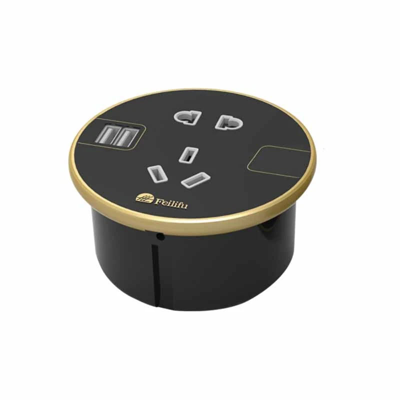 Ophatikizidwa Round Desktop Power Grommet yokhala ndi 2Usb Charger Port