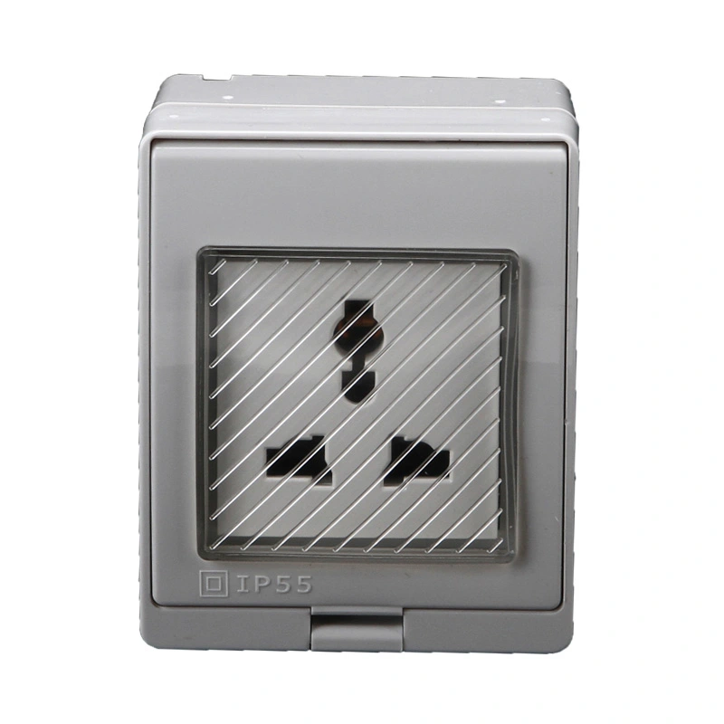 IP55 Universal Waterproof Surface Multi Function Socket ndi switch