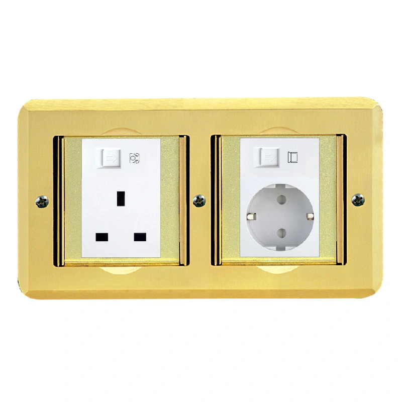 Tsegulani Chivundikiro cha Socket Brass Alloy Floor Socket 6 Module Capacity