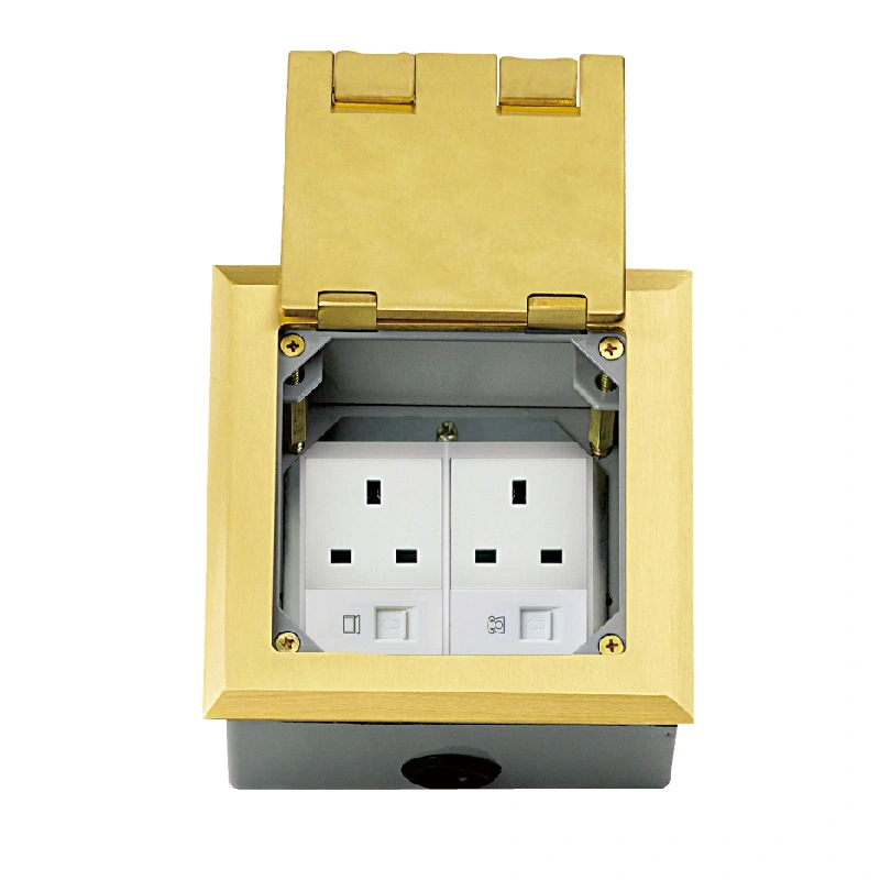 Kukwera kwa Clamshell Multi-Function Floor Socket 6 Module Capacity